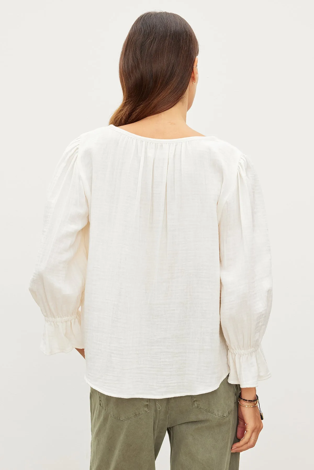 MILLY COTTON GAUZE PEASANT TOP