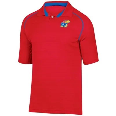 NCAA Kansas Jayhawksen's Faded Striped Sleeve Polo Shirt