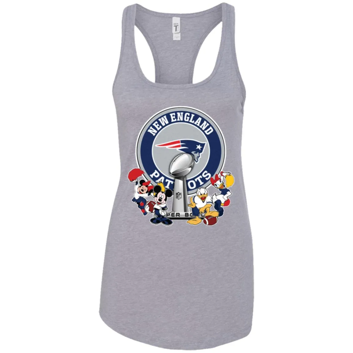 New England Patriots Super Bowl 2019 Mickey Minnie Mouse Donald Daisy Duck Football Nfl Women Tank Top