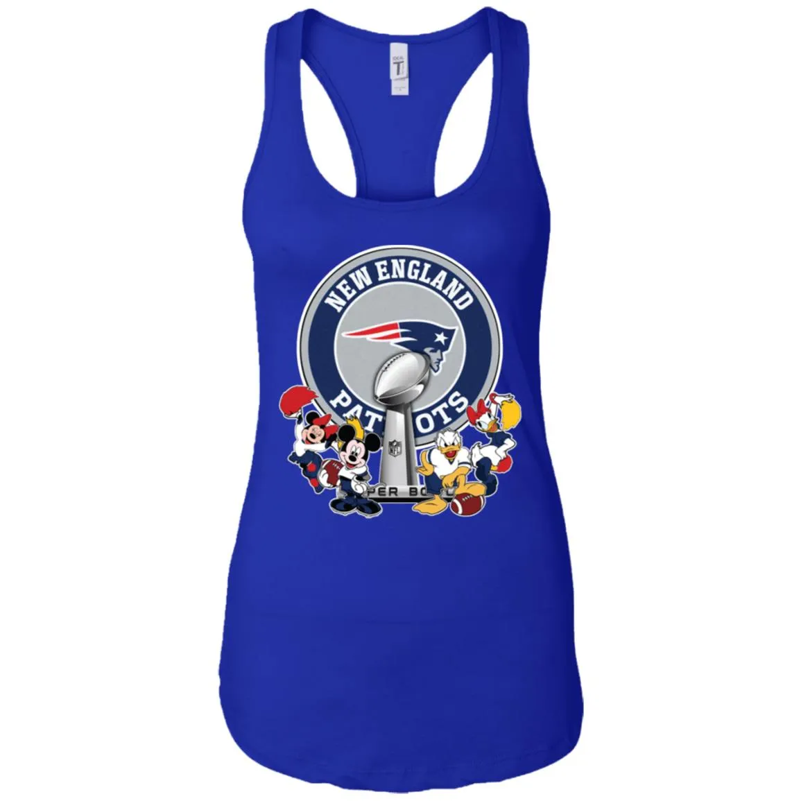 New England Patriots Super Bowl 2019 Mickey Minnie Mouse Donald Daisy Duck Football Nfl Women Tank Top