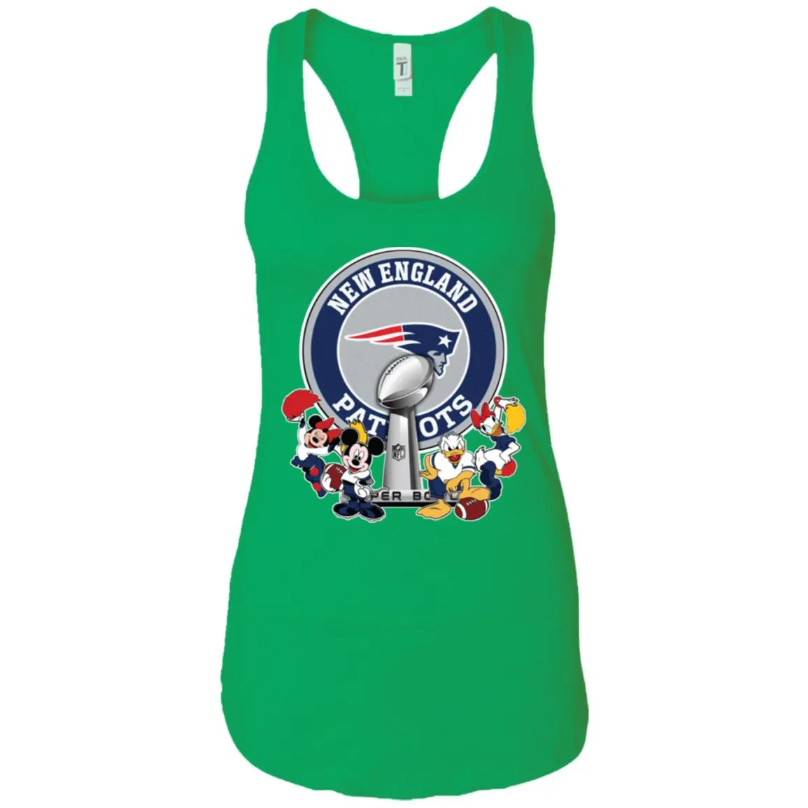 New England Patriots Super Bowl 2019 Mickey Minnie Mouse Donald Daisy Duck Football Nfl Women Tank Top