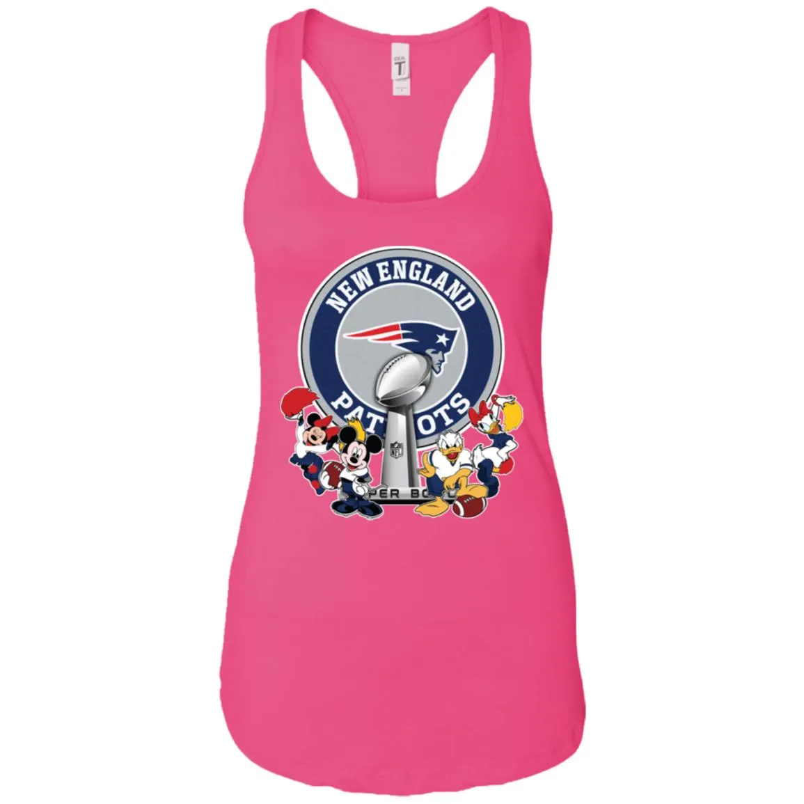 New England Patriots Super Bowl 2019 Mickey Minnie Mouse Donald Daisy Duck Football Nfl Women Tank Top