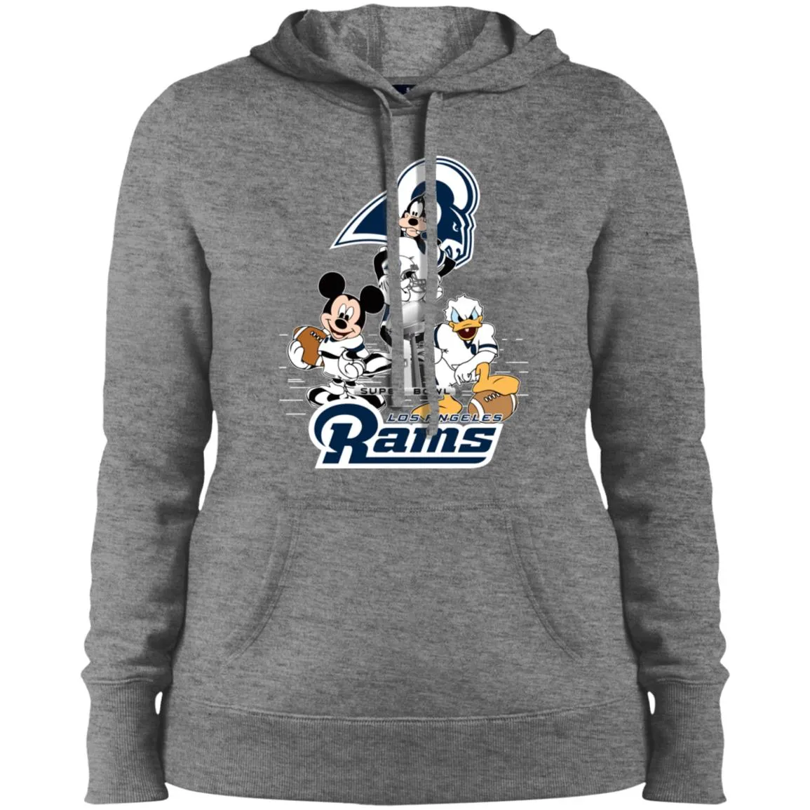 Nfl – Los Angeles Rams Donald Duck Goofy Mickey Mouse Super Bowl 2019 Football Women Hooded Sweatshirt