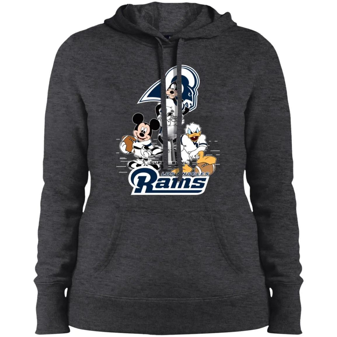 Nfl – Los Angeles Rams Donald Duck Goofy Mickey Mouse Super Bowl 2019 Football Women Hooded Sweatshirt