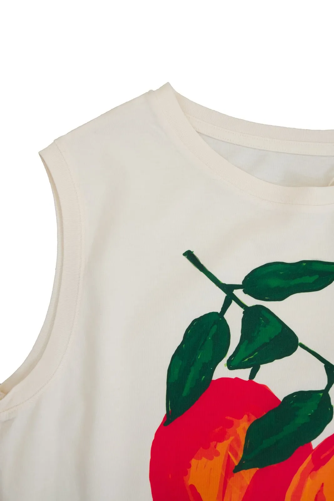 oranges womens cropped tank shirt organic cotton