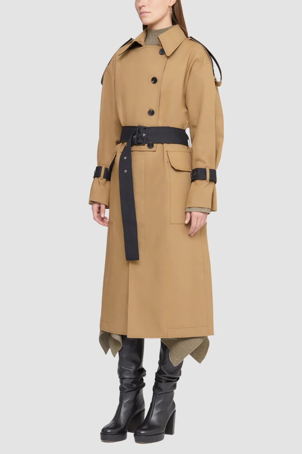 Oversized Bonded Cotton Trench