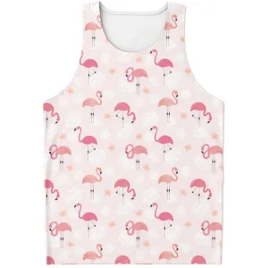 Pink Flamingo Tank Top, Tropical Men Women Festival Yoga Workout Sexy Summer Muscle Sleeveless Plus Size Shirt