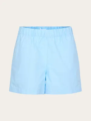 Poplin elastic waist shorts - Airy Blue