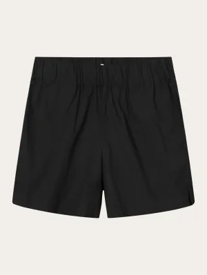 Poplin elastic waist shorts - Black Jet