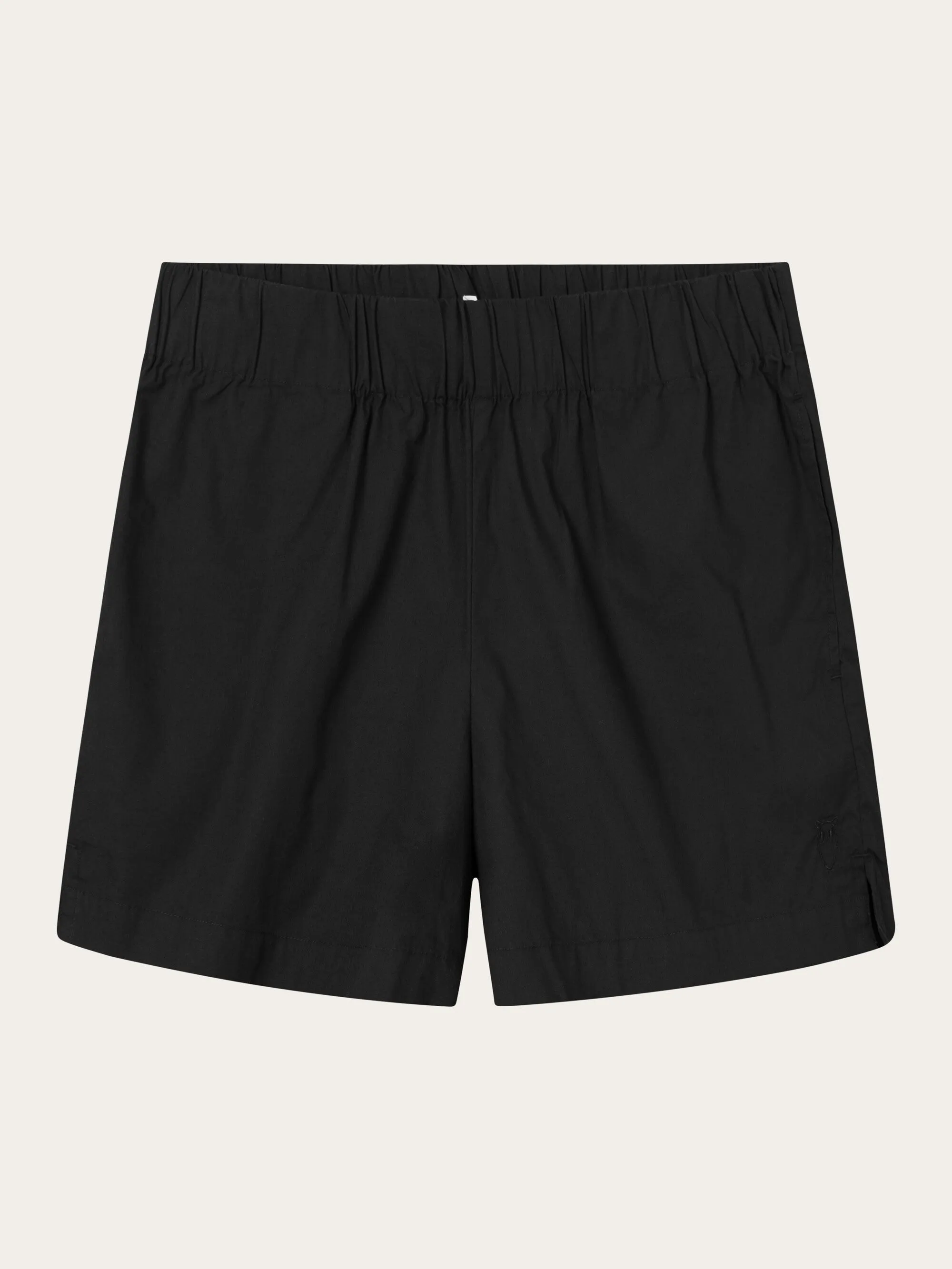 Poplin elastic waist shorts - Black Jet