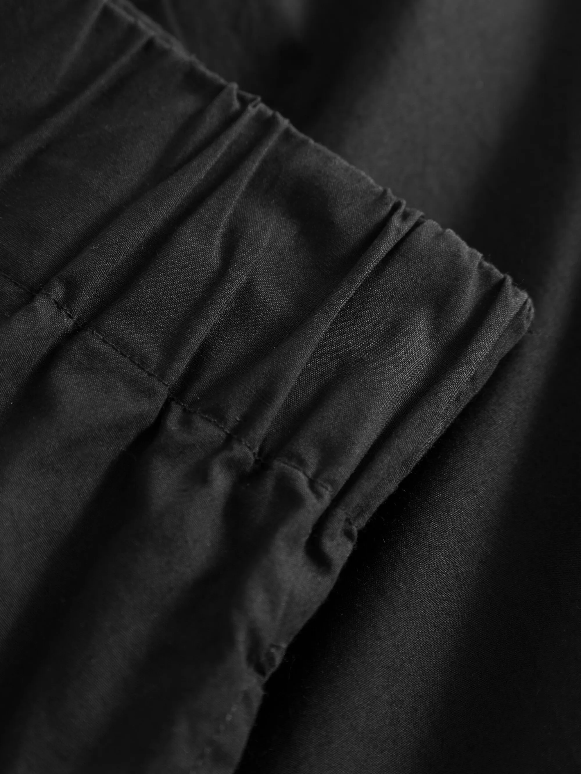 Poplin elastic waist shorts - Black Jet