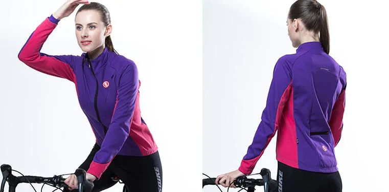 Purple Rose Women Long Sleeve Cycling Jacket