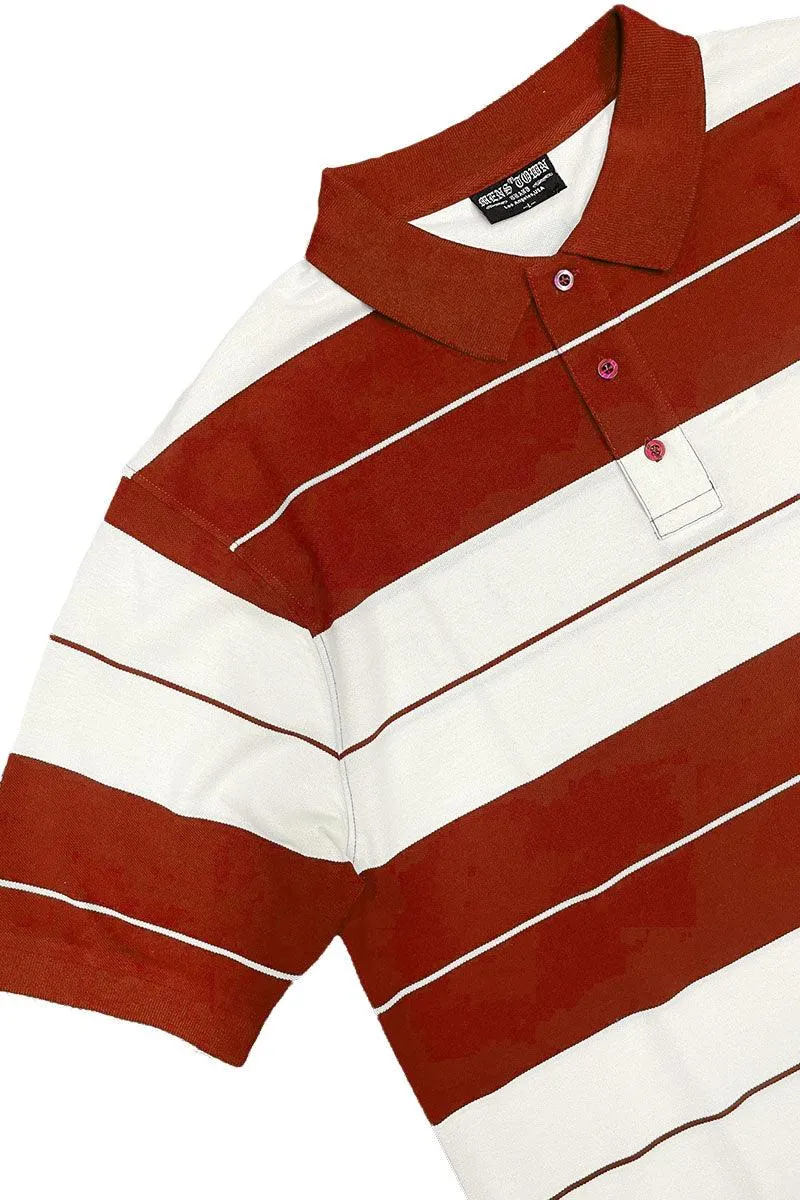 Red/White Old School Pique Polo Shirt