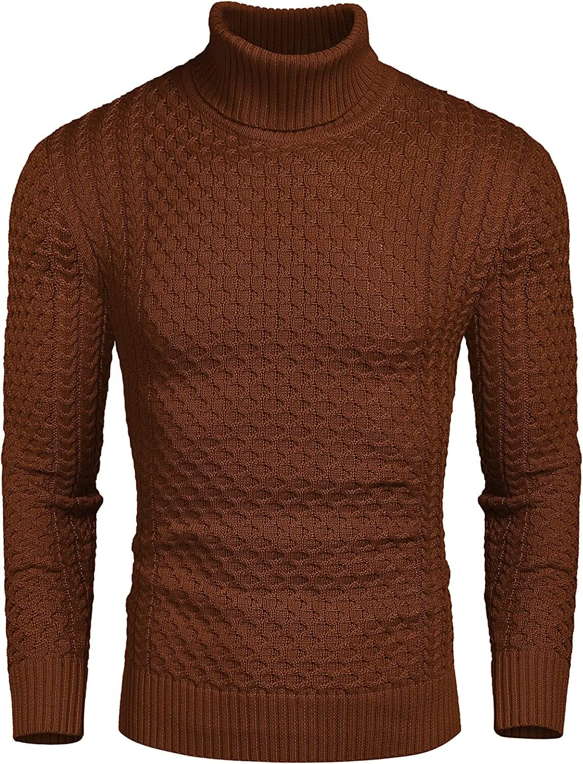 Slim Fit Turtleneck Knitted Twisted Pullover Sweaters (US Only)