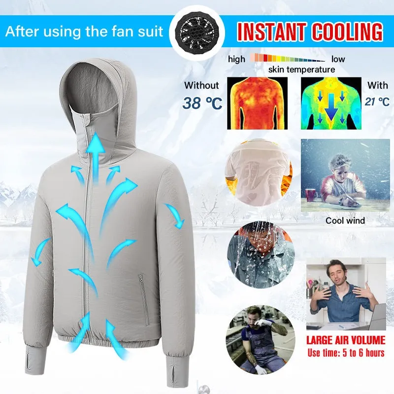 Smart Cooling Portable Sun Protective Clothing Summer Fan Suit Air Conditioning Fan Jacket | 2362