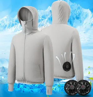 Smart Cooling Portable Sun Protective Clothing Summer Fan Suit Air Conditioning Fan Jacket | 2362