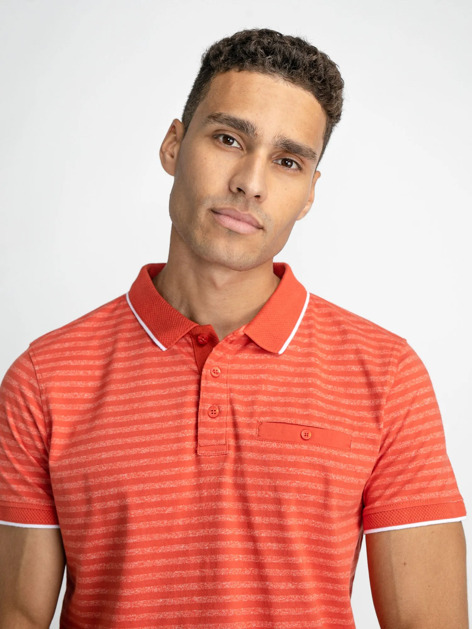 Striped polo shirt