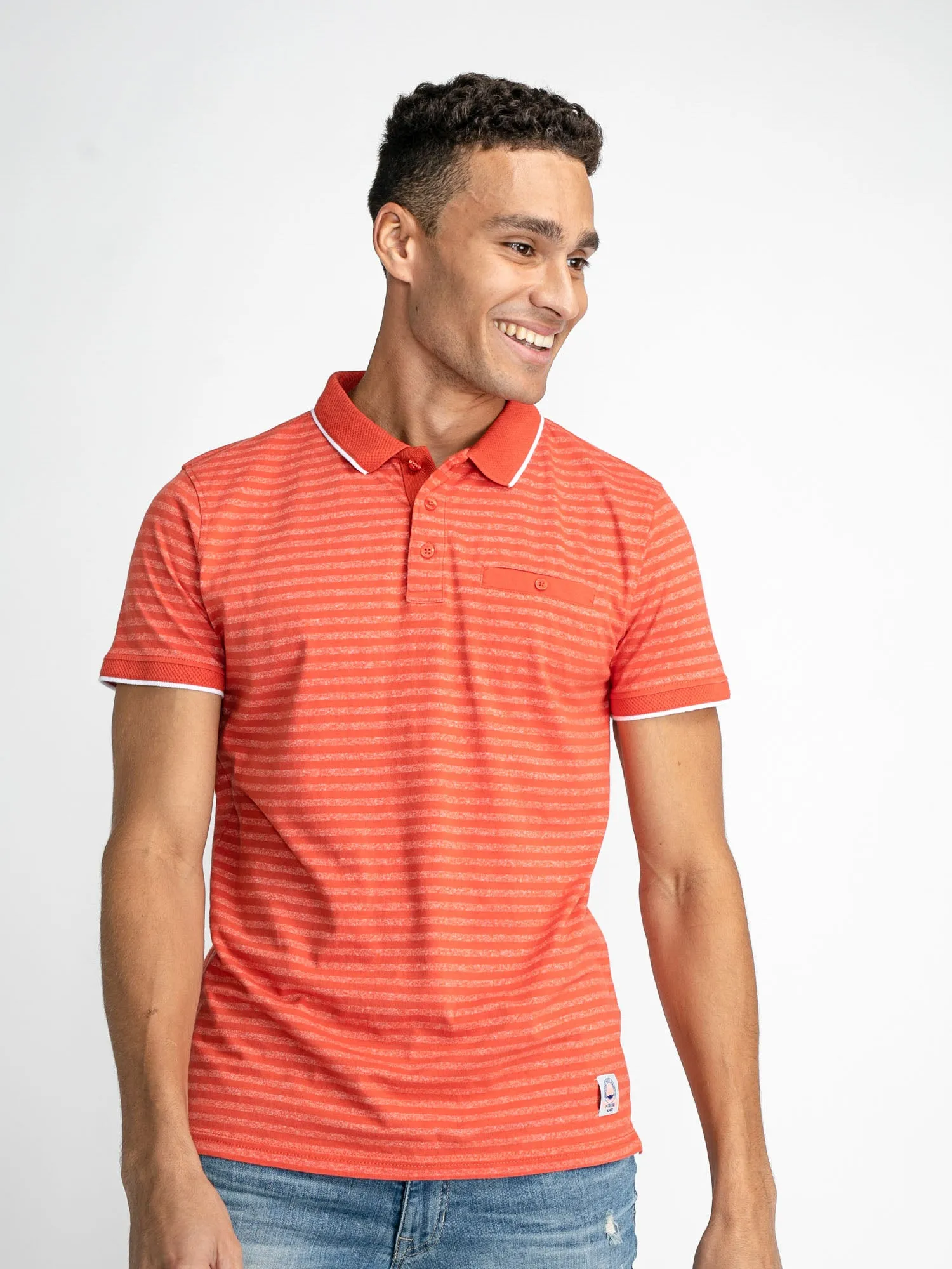 Striped polo shirt