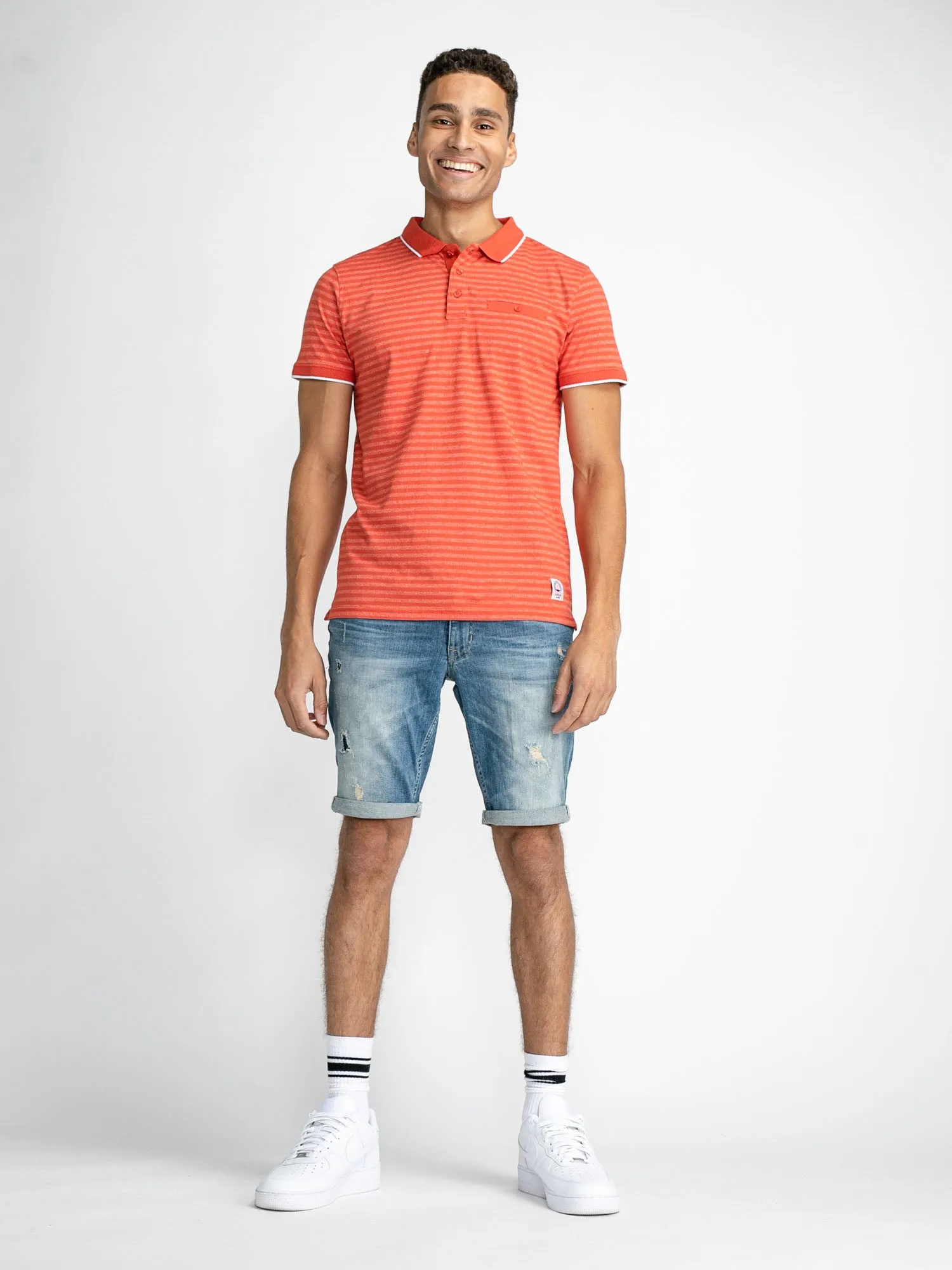 Striped polo shirt