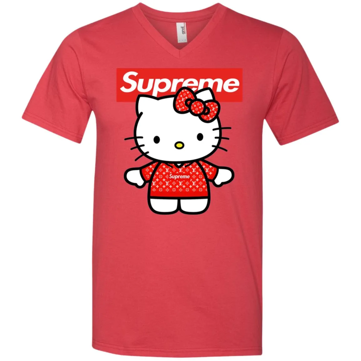 Supreme Hello Kitty Loves T-shirt Men V-Neck T-Shirt