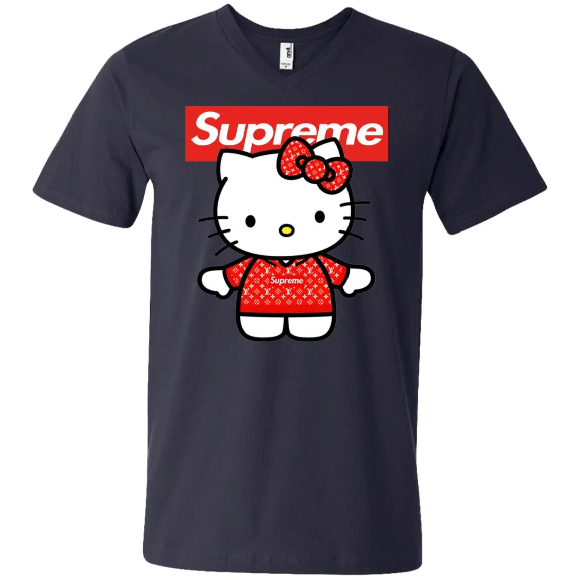 Supreme Hello Kitty Loves T-shirt Men V-Neck T-Shirt