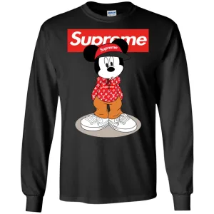 Supreme Mickey Mouse T-shirt Men Long Sleeve Shirt