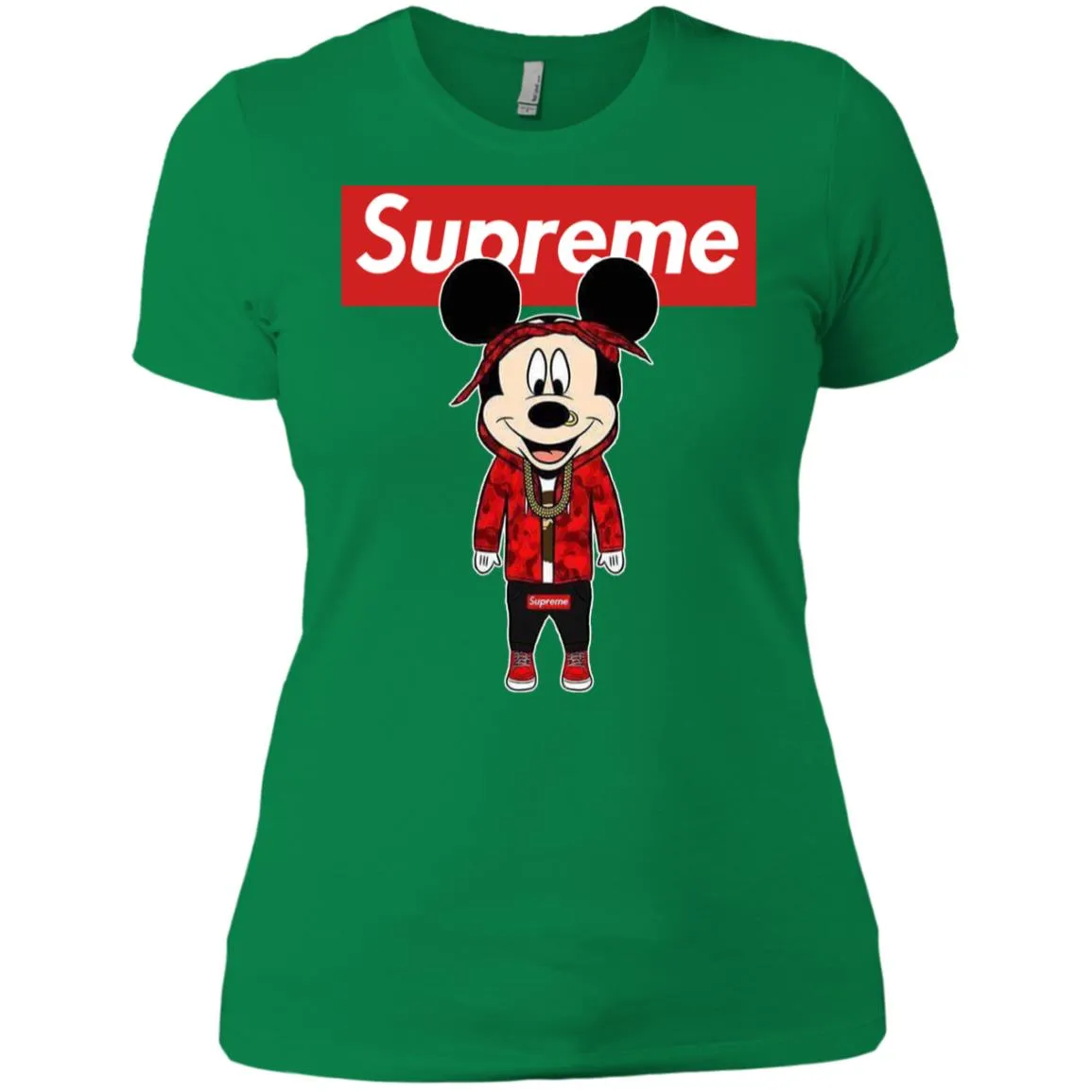 Supreme Mickey Style Fashion T-shirt Women Cotton T-Shirt