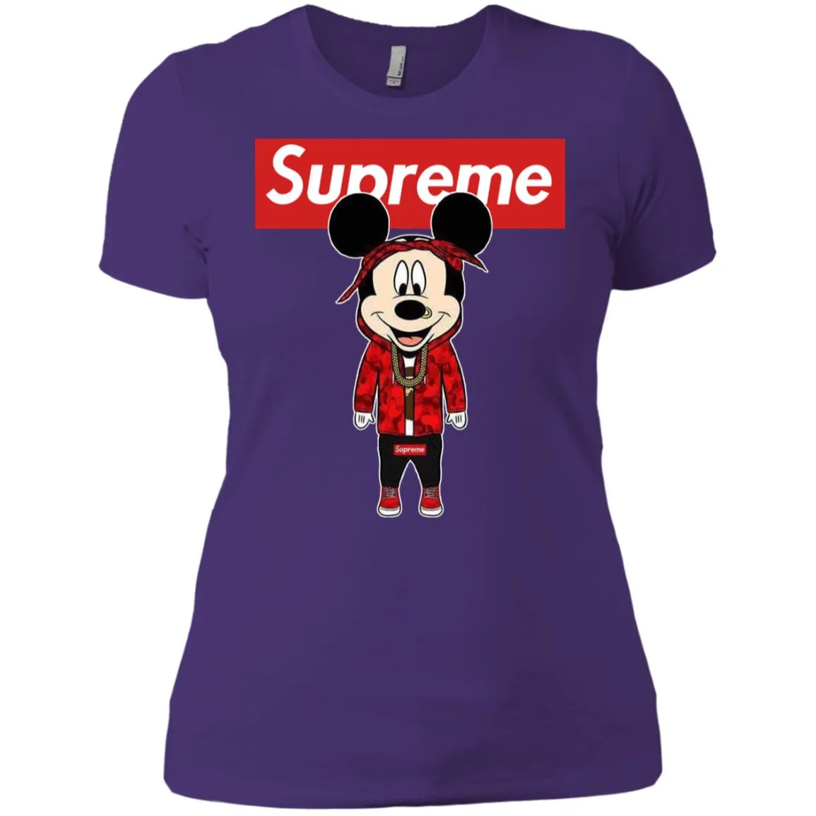 Supreme Mickey Style Fashion T-shirt Women Cotton T-Shirt