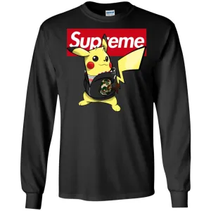 Supreme Pikachu T-shirt Men Long Sleeve Shirt