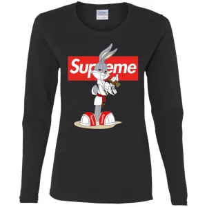 Supreme Rabbit Smoking T-shirt Women Long Sleeve Shirt