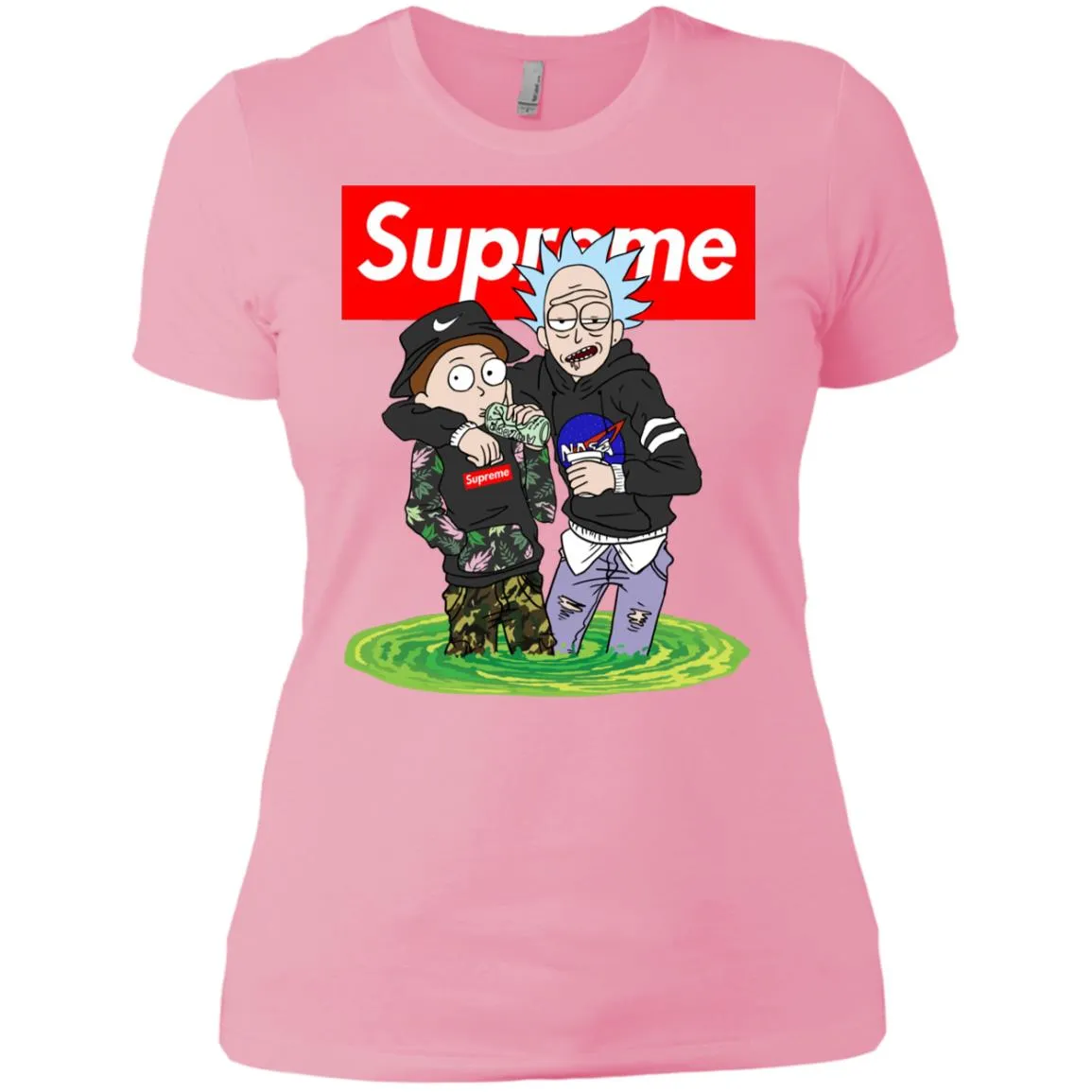 Supreme Rick And Morty T-shirt Women Cotton T-Shirt