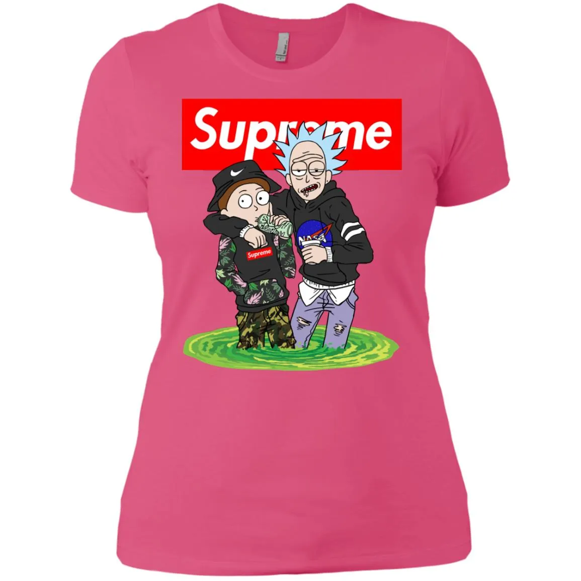 Supreme Rick And Morty T-shirt Women Cotton T-Shirt