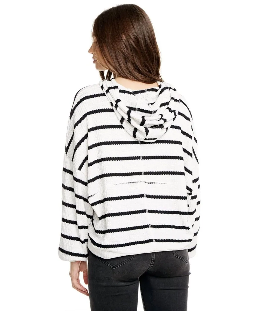 Thermal Stripe Vintage Hoodie