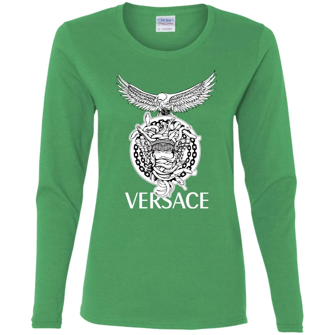 Versace Supervip Logo T-shirt Women Long Sleeve Shirt