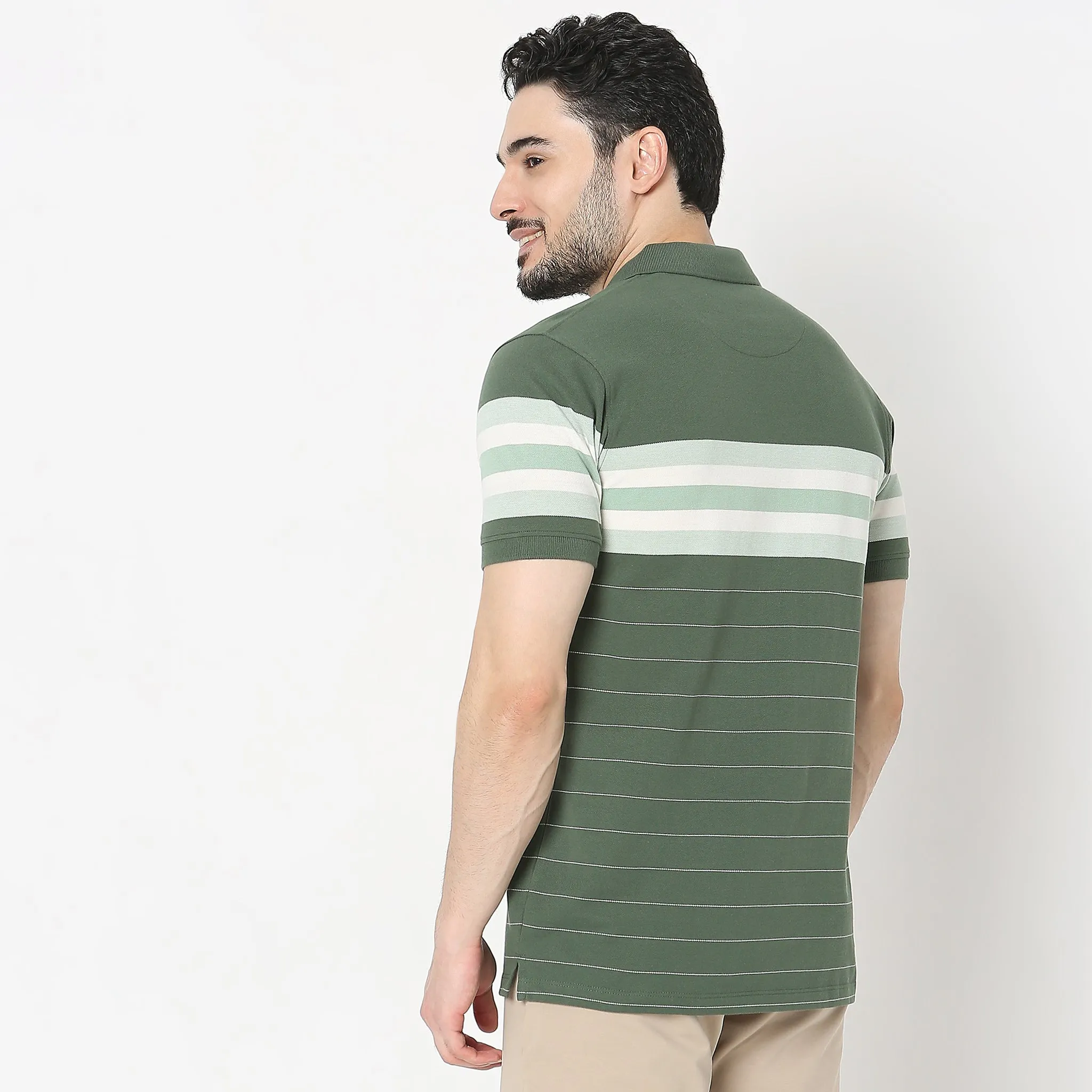 Weekend Polo™ - Exclusive Stripes Pattern Regular Fit Polo T-Shirt