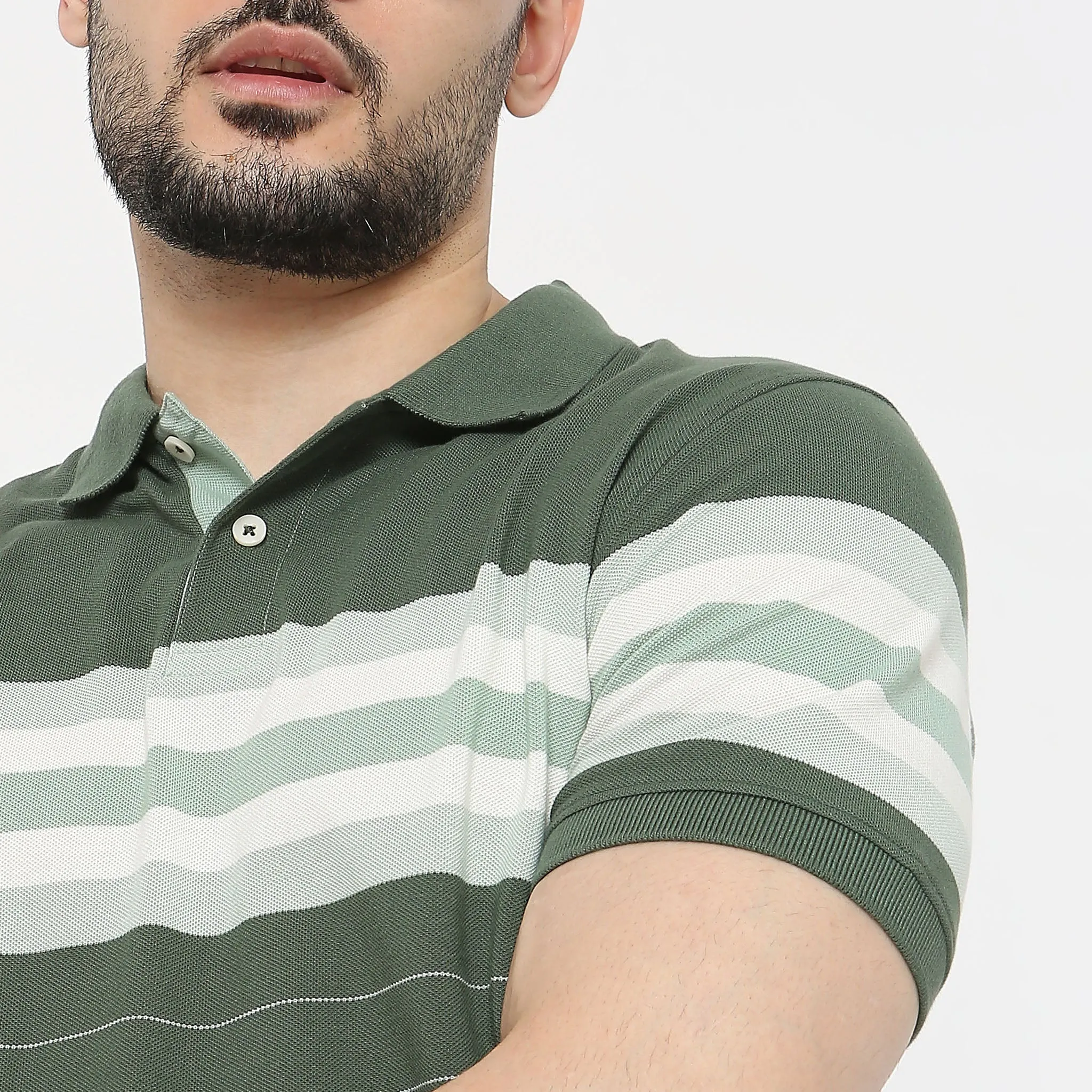 Weekend Polo™ - Exclusive Stripes Pattern Regular Fit Polo T-Shirt