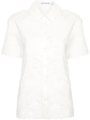 White Cotton Embroidery Top