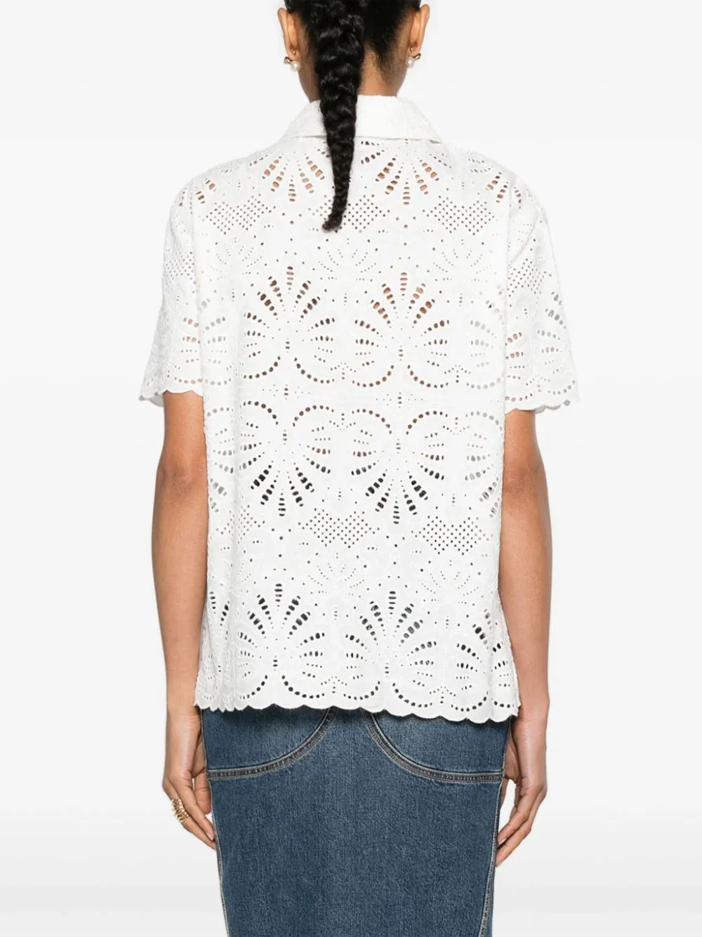 White Cotton Embroidery Top