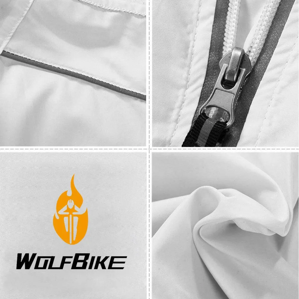 WOLFBIKE Cycling Jersey Men Riding Breathable Jacket Cycle Clothing Bike Long Sleeve Wind Coat Green L