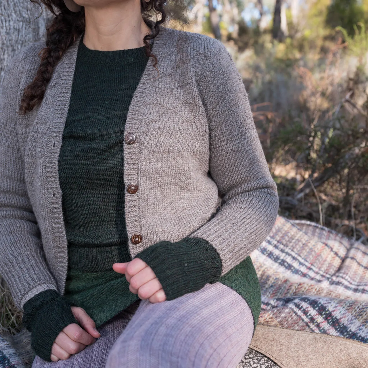 Women's Cable Colourblock Jumper in Baby Alpaca (AW23) *Last ones