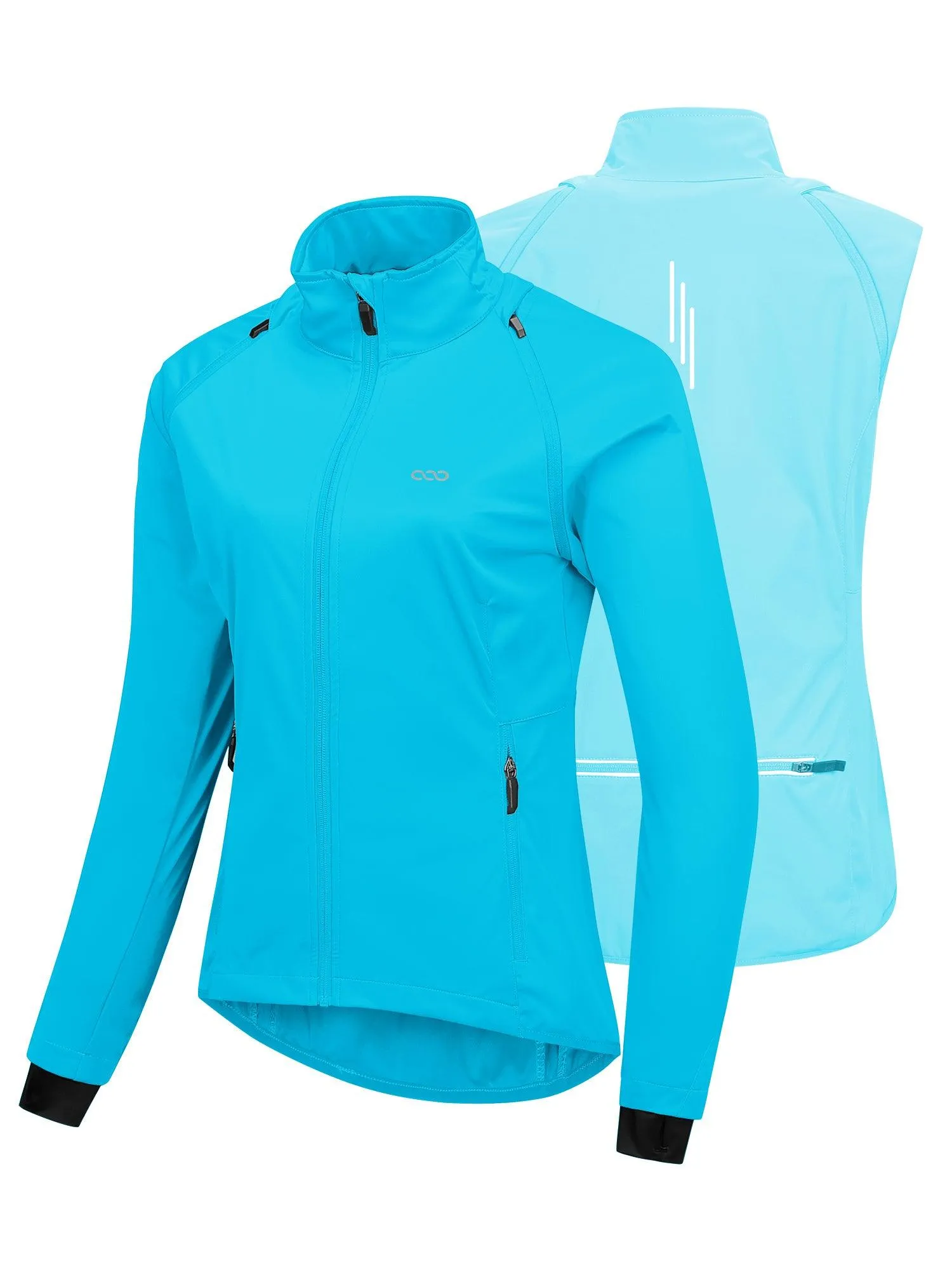 Women's Zip Up Lightweight Athletic Workout Yoga Cycling Track Running Jacket Waterproof Windproof Reflective