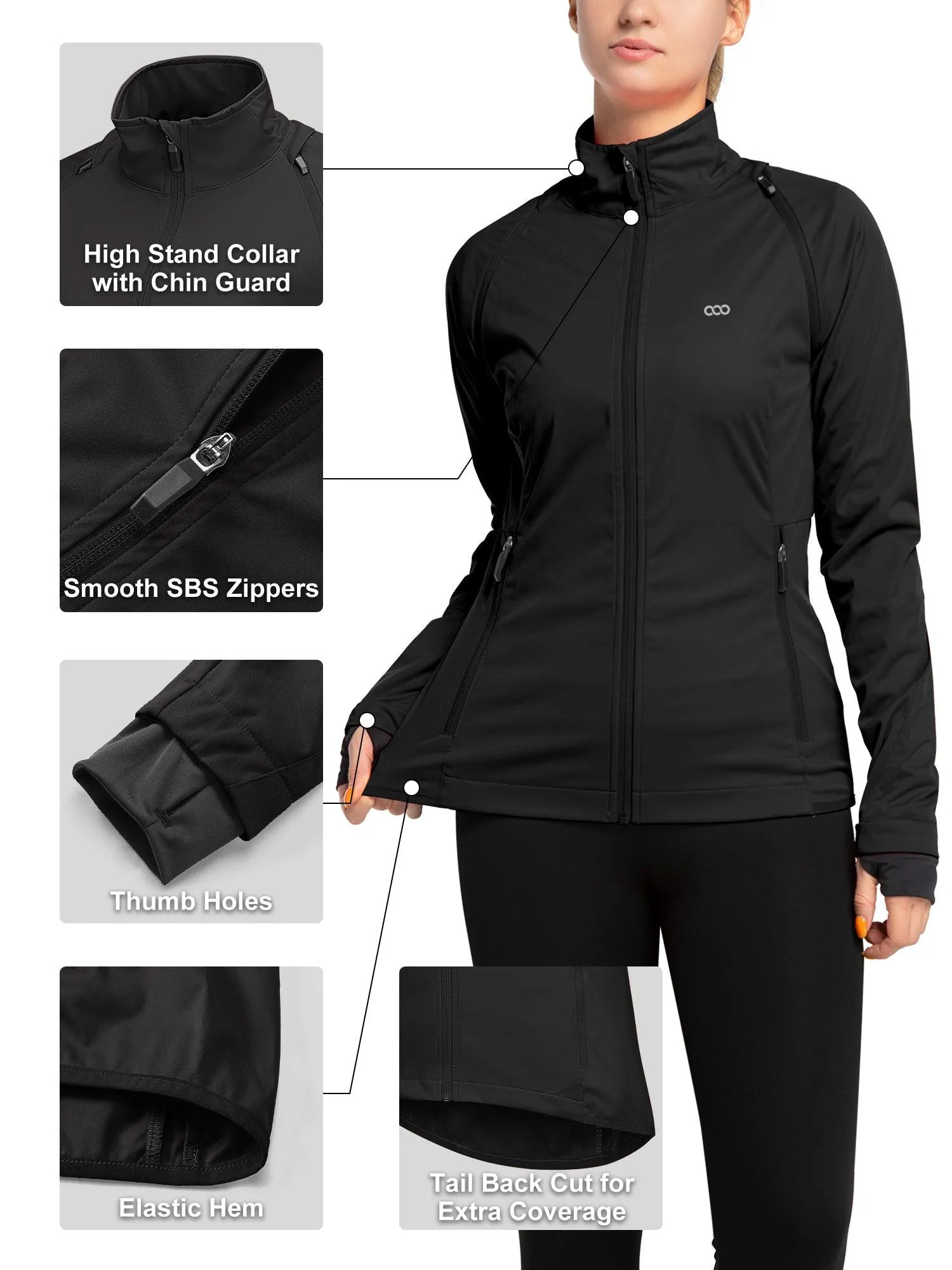 Women's Zip Up Lightweight Athletic Workout Yoga Cycling Track Running Jacket Waterproof Windproof Reflective