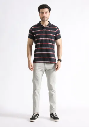 Yarn Dyed Striped Polo Shirt